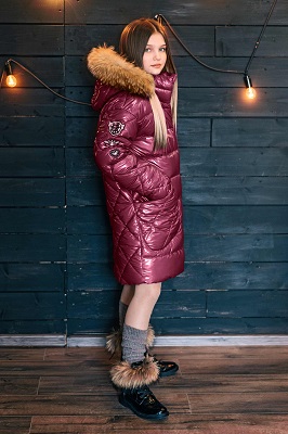 Лаковое пальто для девочки ЗС-823 фото